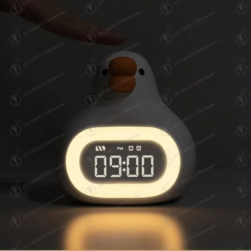 Cute design digital children's wake-up alarm clock, smart digital alarm clock, suitable for bedroom use, with night light mode