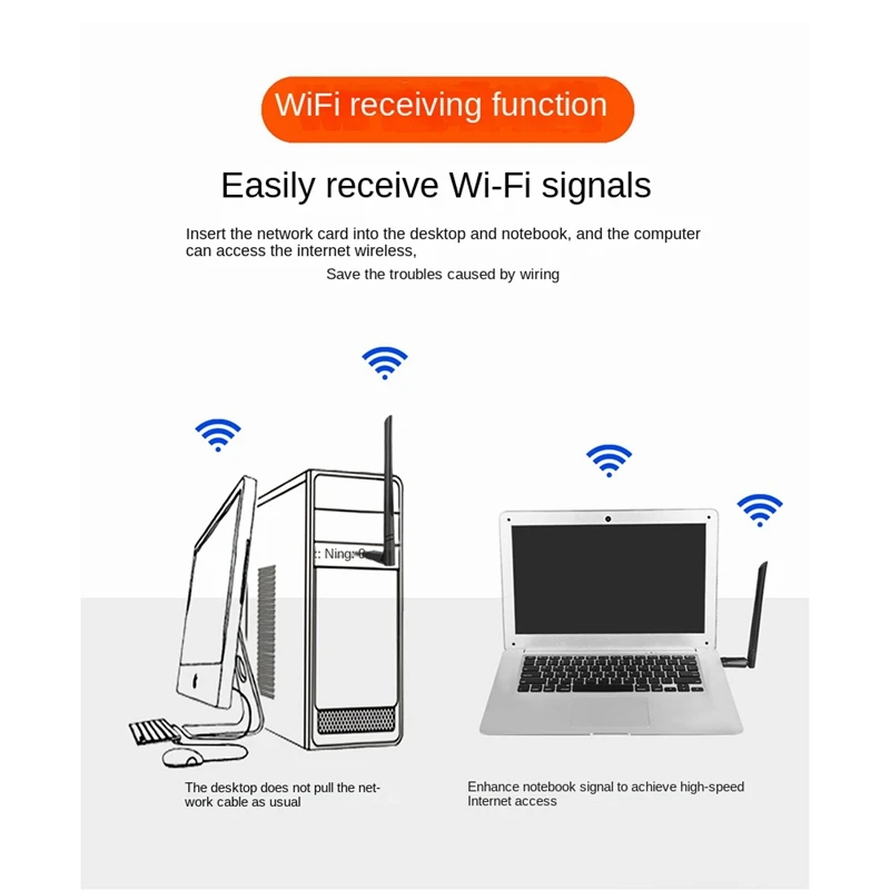 Двухдиапазонная гигабитная беспроводная сетевая карта 1300 Мбит/с, 5,8G, беспроводной Wi-Fi ресивер, сетевая карта