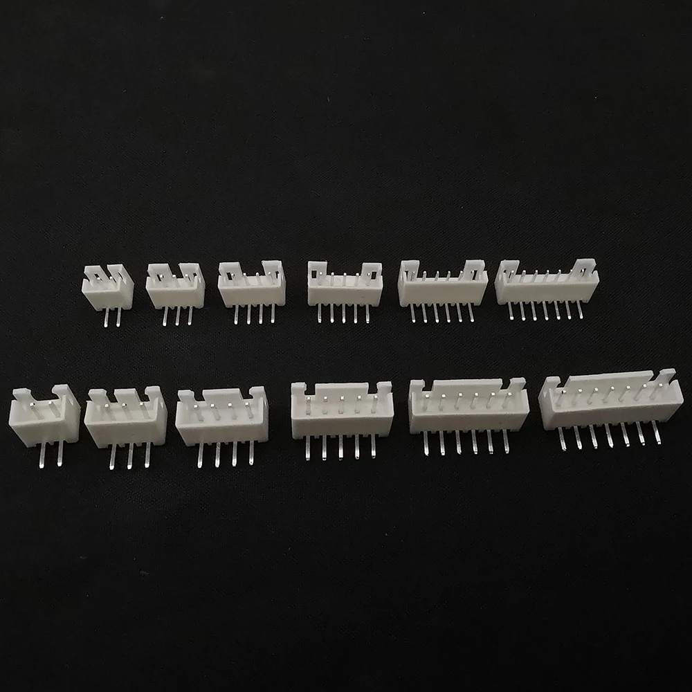 50Pcs XH 2.54 PH2.0 2P 3P 4P 5P 6P 7P 8P 9P 10P 12 Pin Male Plug Right Angle Electrical Wire Connector Pin Header for PCB JST