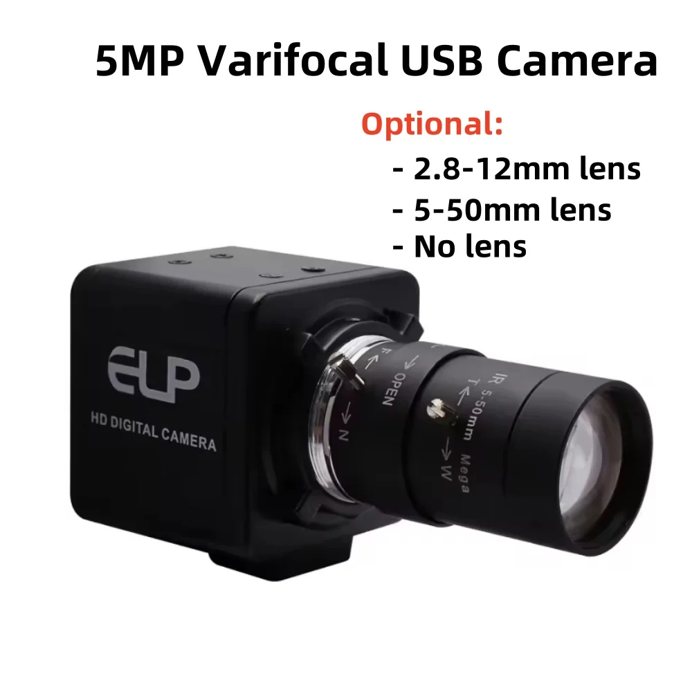 

SVPRO 5MP USB Webcam with CS 5-50mm Varifocal Lens 10X Optical Zoom Industrial Camera Plug and Play for Windows Linux MacOS