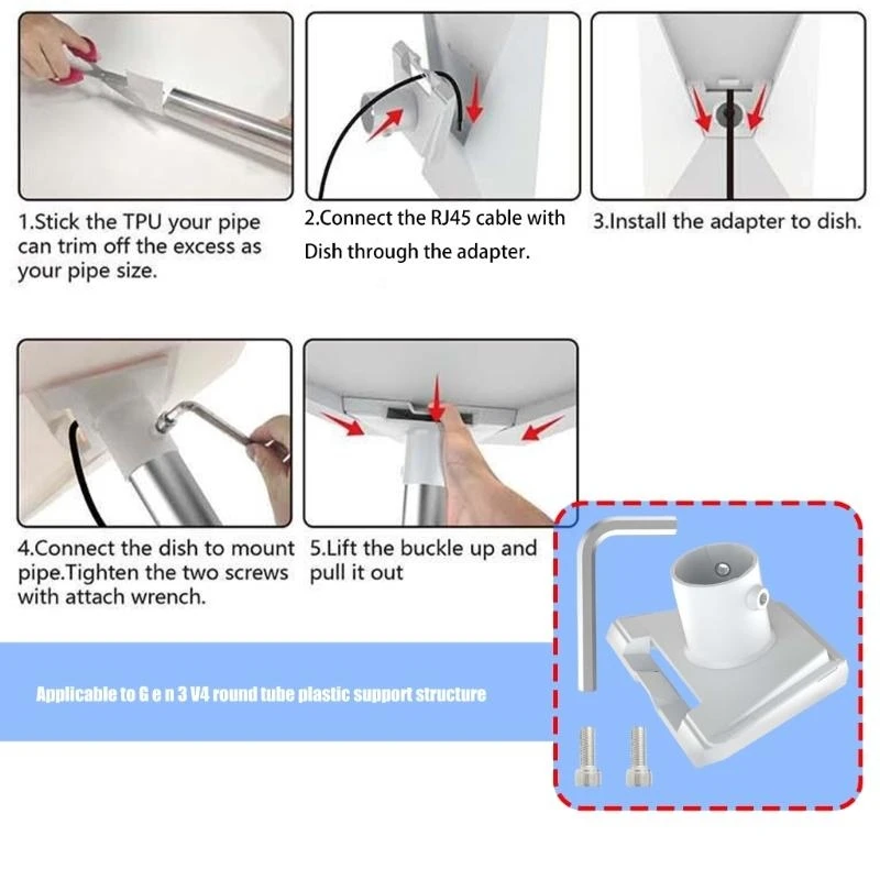 W89C Universal Satellite Mount Thiết kế thời tiết nhỏ bằng nhựa nhỏ cho XGEN3