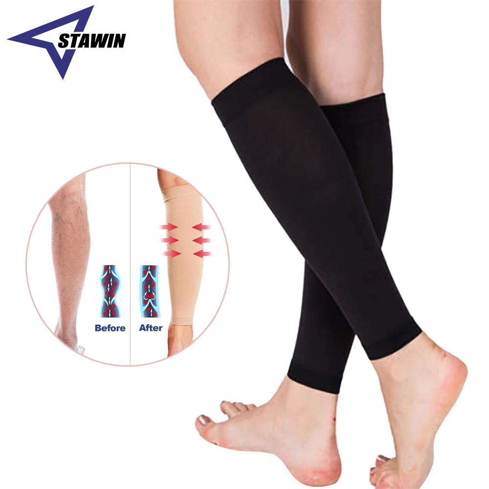 1 Pair Varicose Vein Fatigue Relief Leg Warmers Compression Calf Sleeves Sock Long Stocking Elastic Leg Support Leg Shin Socks