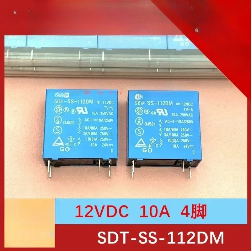 40 шт., 10 А, оригинальное реле Tyco SDT-SS-112DM, 12 В постоянного тока, один комплект нормально разомкнутых 4-контактных SDT-SH-112DM