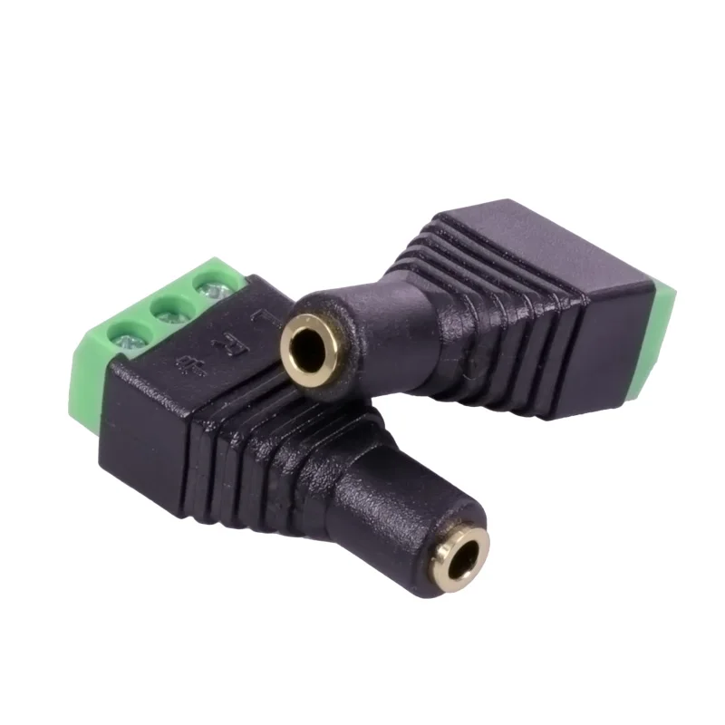 Conector Jack 3,5mm vídeo AV Balun 3,5mm estéreo hembra a AV tornillo Terminal jack estéreo 3,5mm hembra 3 pines enchufe de bloque de terminales