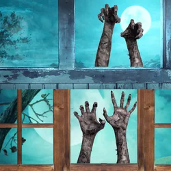 Lifelike Horror Ghost Hands Wall Stickers Halloween Decorations Jump Scare Window Stickers PVC Removable Self-adhesive Stickers