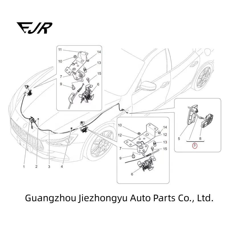 For Maserati Ghibli Cars Accessories High Quality Hood Bonnet Open Latch Cable OEM 670007133