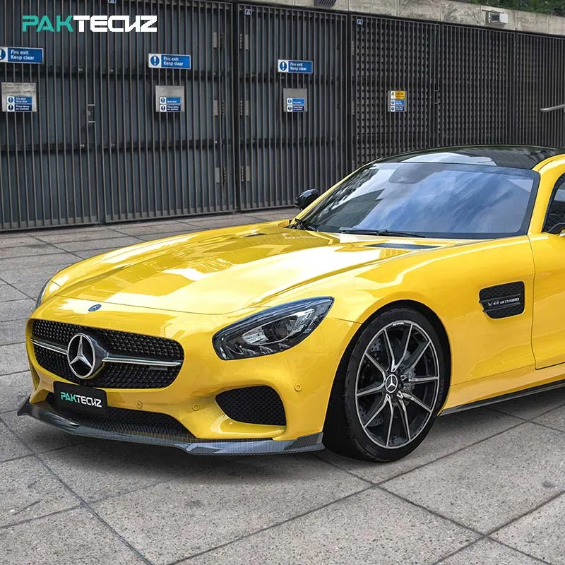 

Обвес из углеродного волокна Paktechz, передний бампер, спойлер, сплиттер для Mercedes Benz AMG GT GTS C190 Ver2