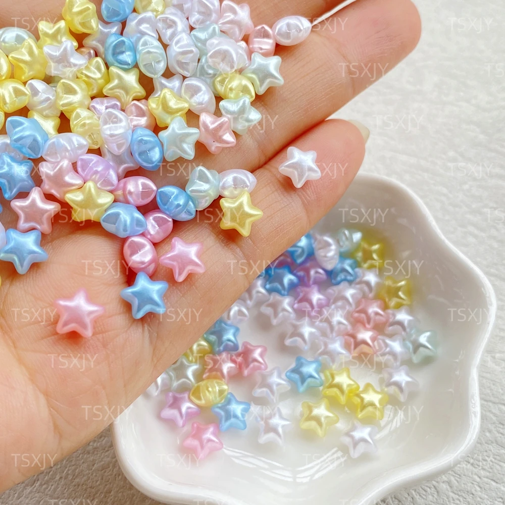 100pcs Resin Mixed 3D Colorful - Star Flat Back ulasan dan harga