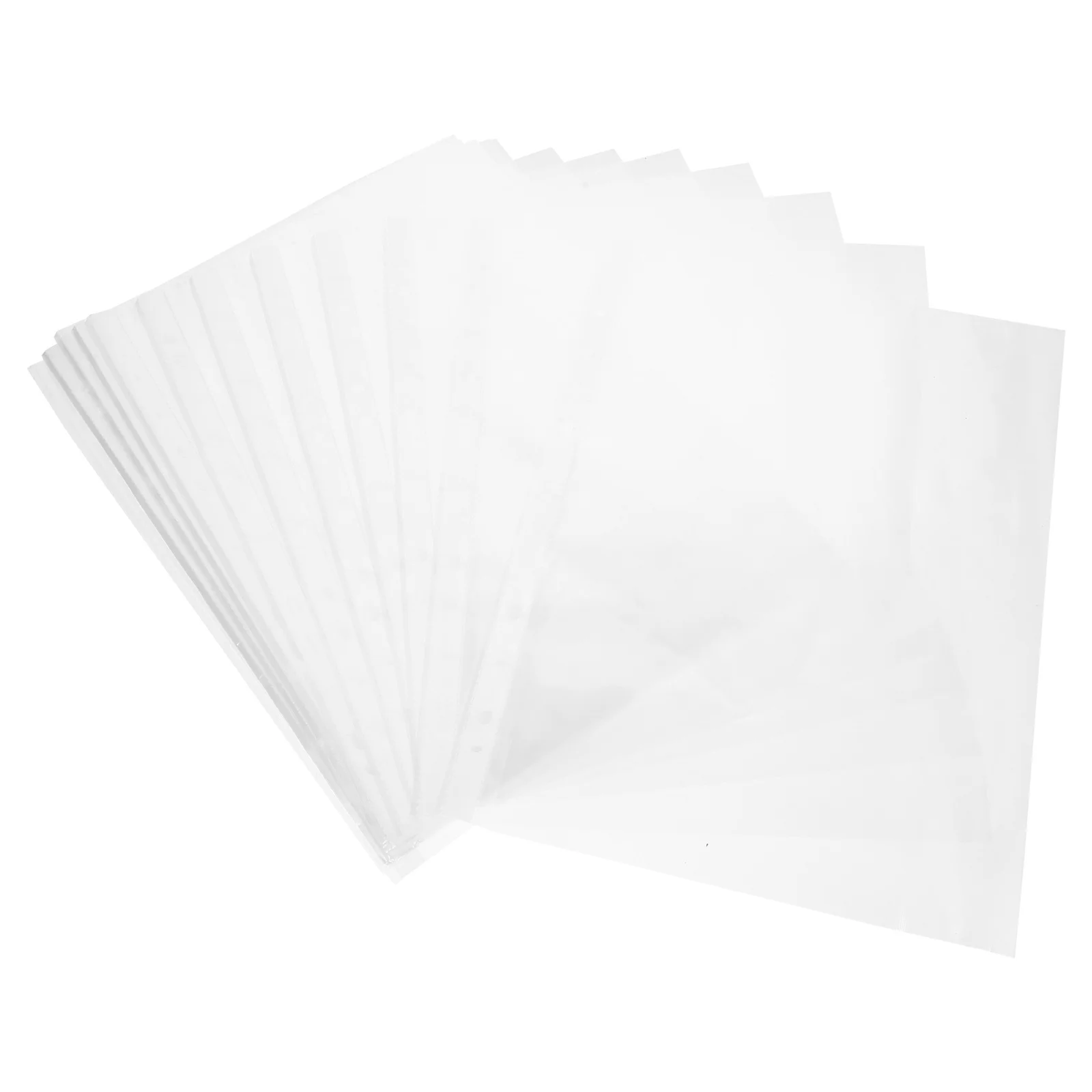 

100 pcs A4 Clear Plastic Sleeve Folders Thin Lightweight Page Protectors For School Office Projects Documents Storage Album