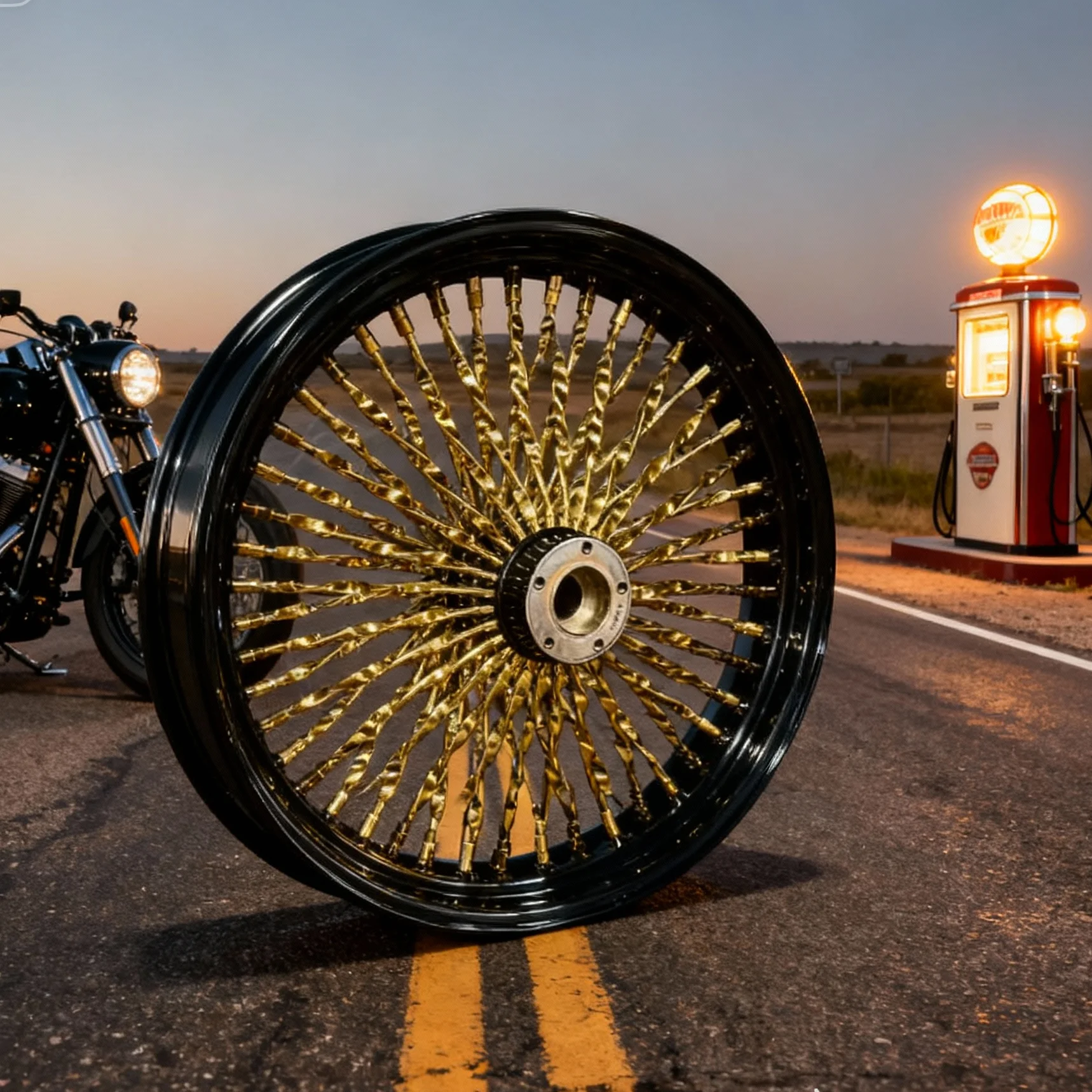 

Стильный и прочный хромированный обод колеса с витыми спицами, передний 21*3.25'' / задний 16*3.5'' для Harley-Davidson Heritage Slim Deluxe 2012 года и новее