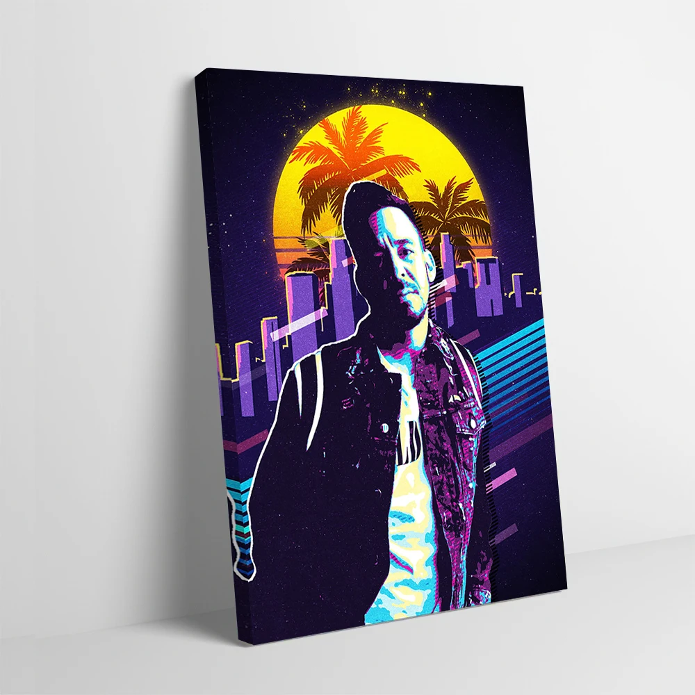 Pôster dos anos 80 de Mike Shinoda, personalizável, pintura em tela impressa, arte de parede, presente para decoração de quarto, decoração de casa, decoração de jogos
