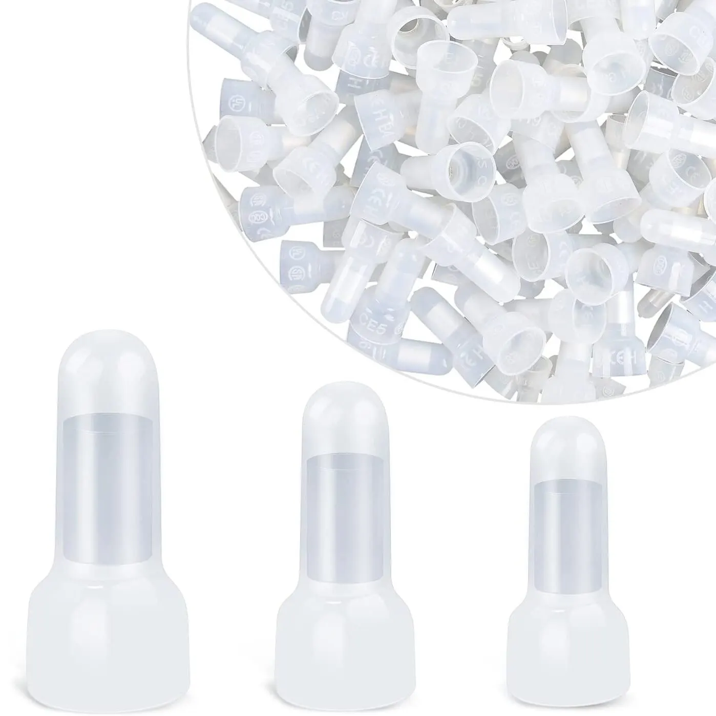 120 Pcs Closed End Crimp Connectors, 22-16/16-14/12-10 Gauge Crimp Cap Kit, Nylon Insulated Closed End Crimp Terminals Connector