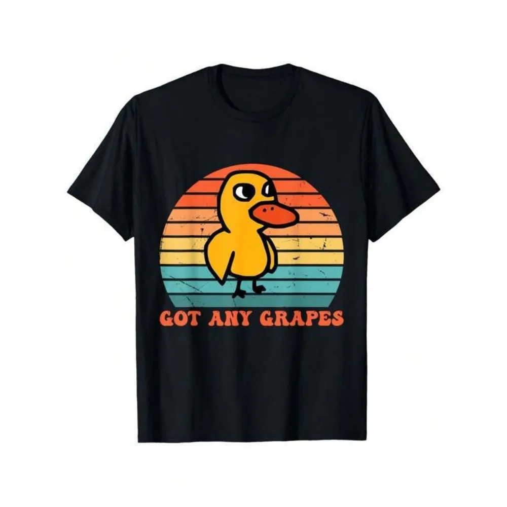

Футболка из чистого хлопка с рисунком подростковой утки «Делай вас есть виноград», идеальный подарок для мальчиков и девочек