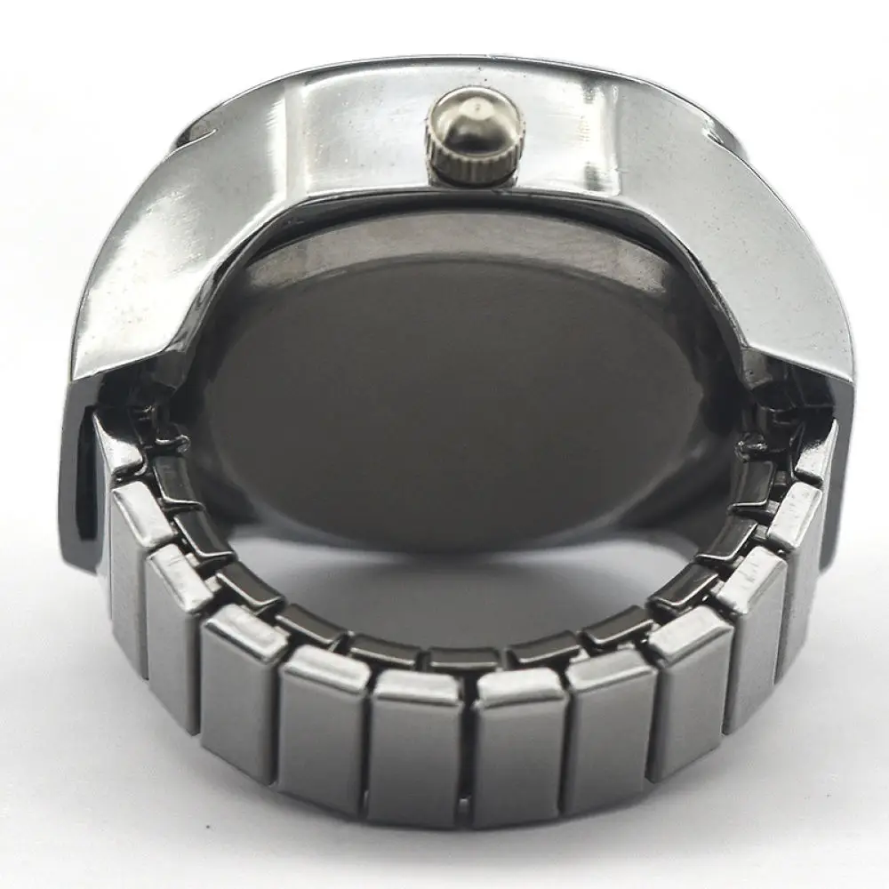 Minimalist Square Finger Watch Alloy Creative Ring Clock Simple Quartz Timepiece Personality Accessory For Couple