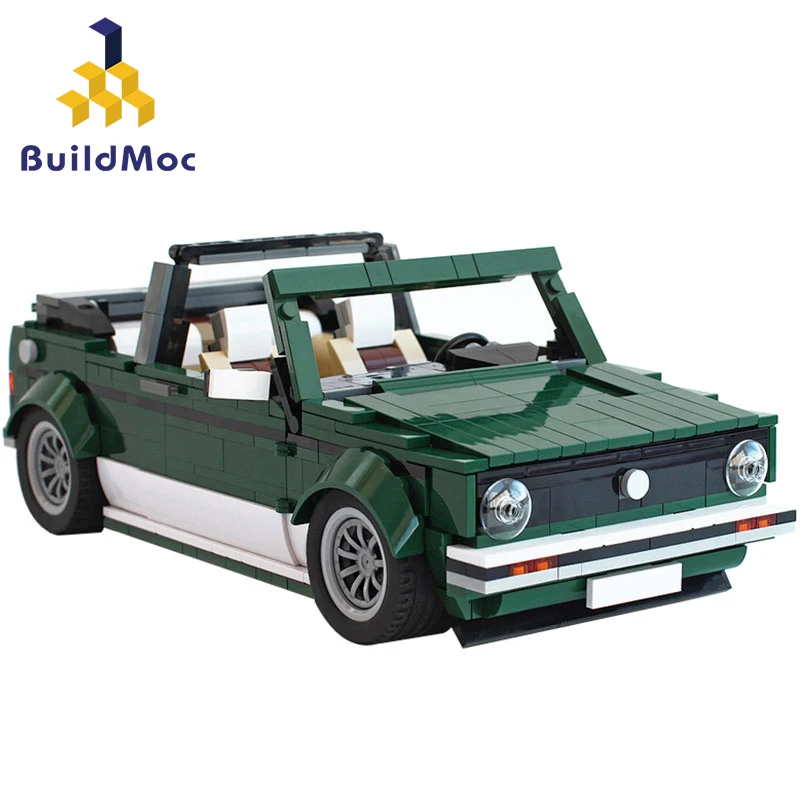 Набор Строительных Блоков MOC Green Cabriolet — 967 Шт., Высокотехнологичная Сверкающая Скорость, Модель Автомобиля