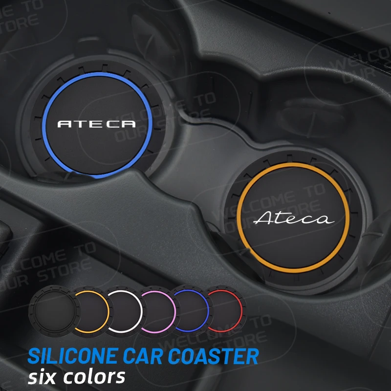 Porta-copos de silicone para carro, para logotipo dateca tsi fr vz 300, bandeira de corrida, 2 peças, copo de água antiderrapante, tapete de bebida, inserção de almofadas de porta-copos, acessórios