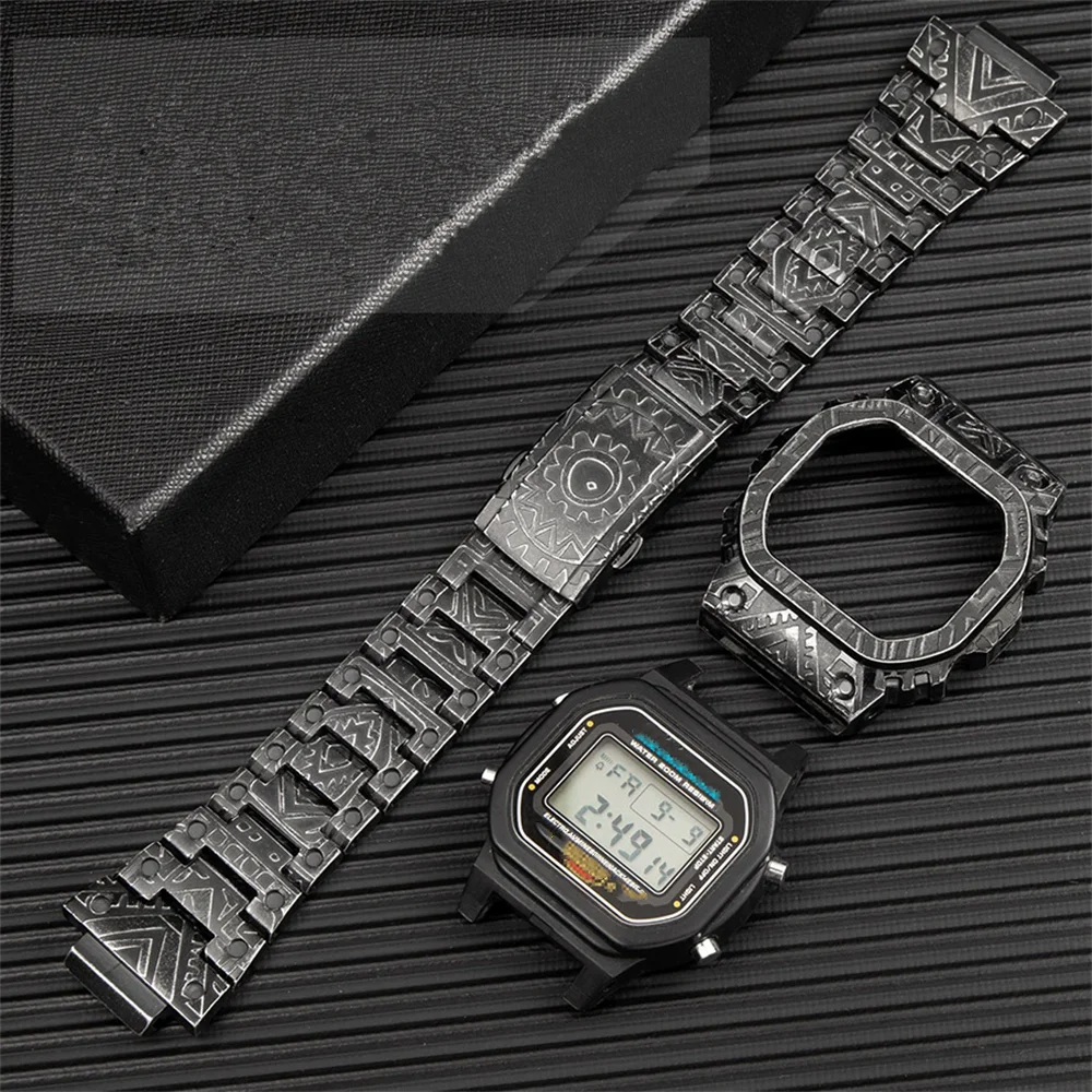 

Набор из нержавеющей стали для серии DW-5600 5000 5030 5025 5035/GB-5600 GWX-5600 GW-B5600 резьба по металлу ремешок для часов в стиле ретро