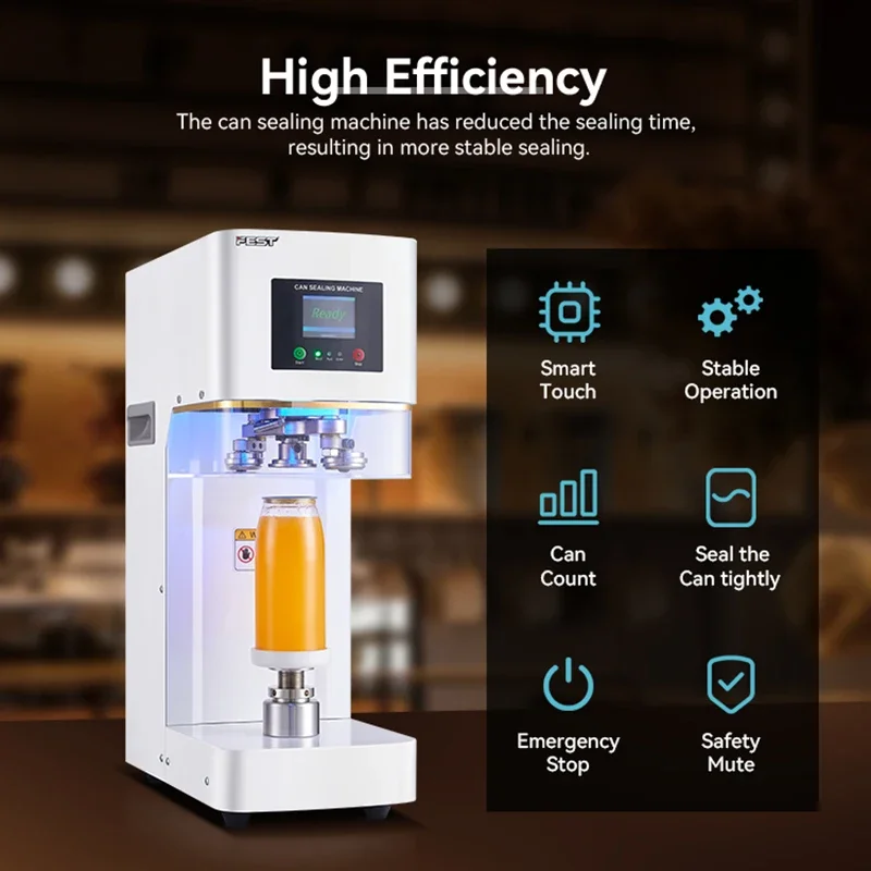FEST Full Automatic Sealing Machine per lattine Drink Canner Non Rotation Soft Drink Bottle Sealer Machine