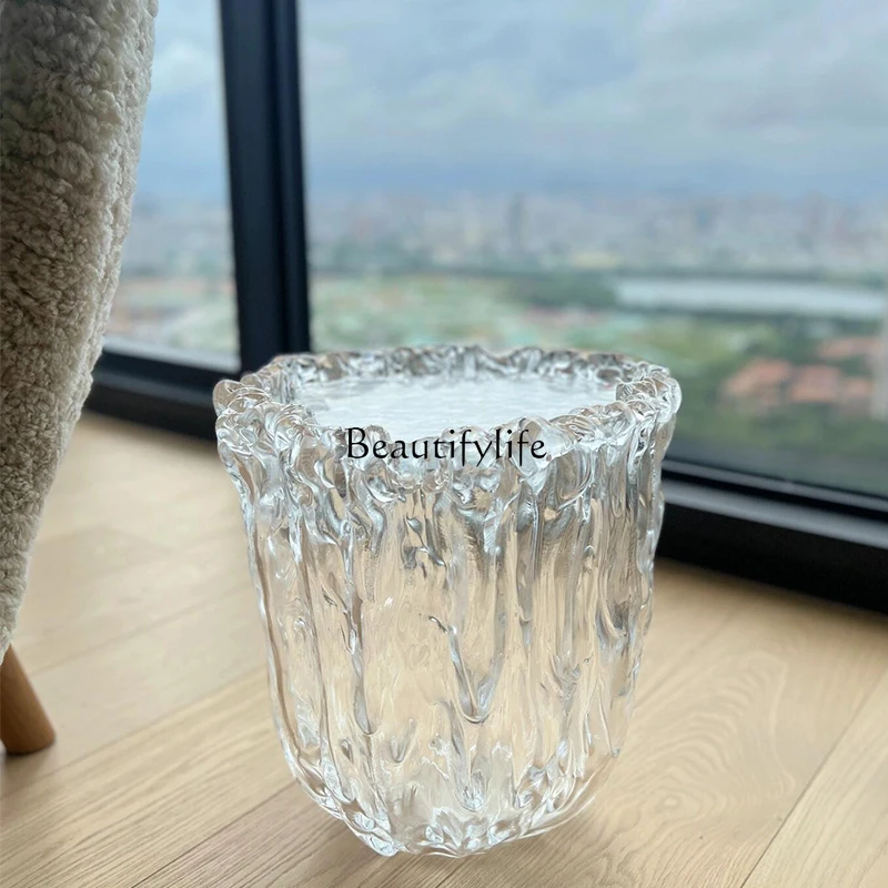 

Italian light luxury art creative combination side table living room water ripple imported transparent resin coffee table