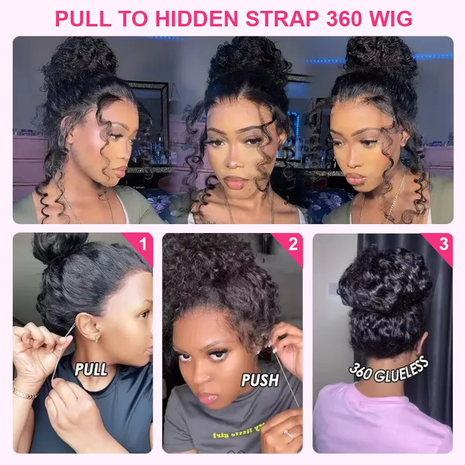 360 HD كامل الدانتيل الباروكة الأمامية شعر الإنسان قبل قطعها موجة عميقة 13x4 الدانتيل شعر مستعار أمامي المياه مجعد غلويليس الشعر البشري 30In للنساء #5