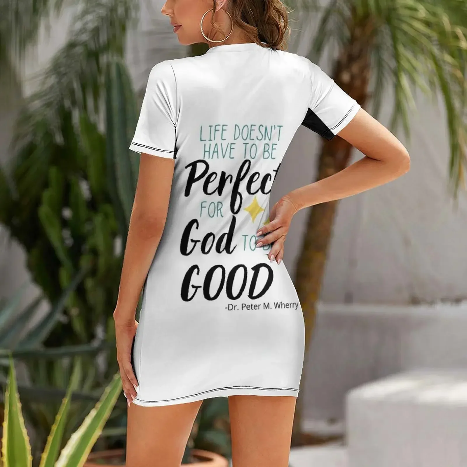Life Doesn't Have to be Perfect Short-Sleeved Dress beach outfits for women summer women's dress 2026 summer dresses womens 2026