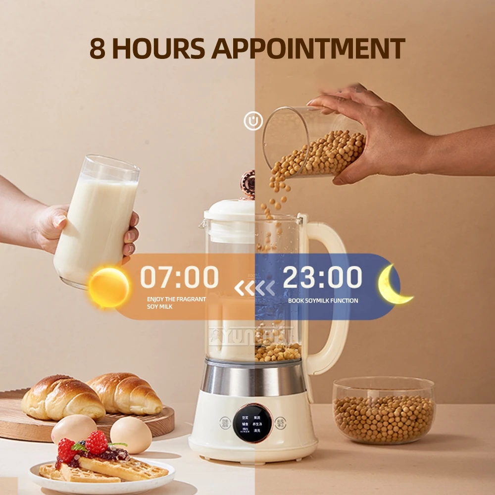 Electric Juicer Blender Household Multi-function Heating Filter Free Full-automatic Glass Soybean Milk Cooking Machine