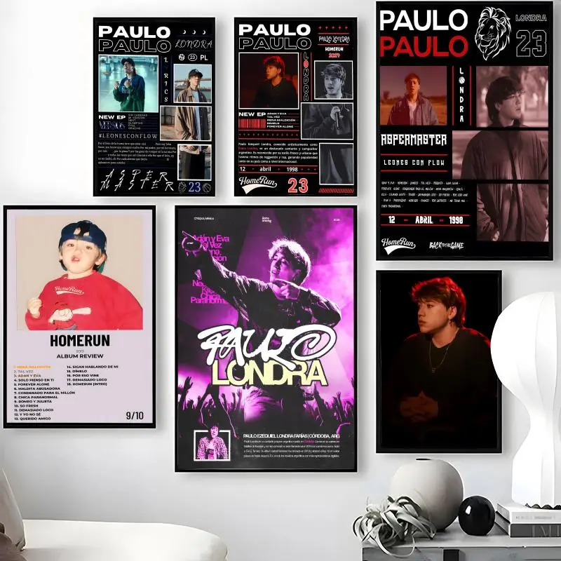 Póster de Singer P-Paulo L-Londra, pegatinas artísticas de pared autoadhesivas impermeables, decoración de pared extraíble para sala de estar y dormitorio