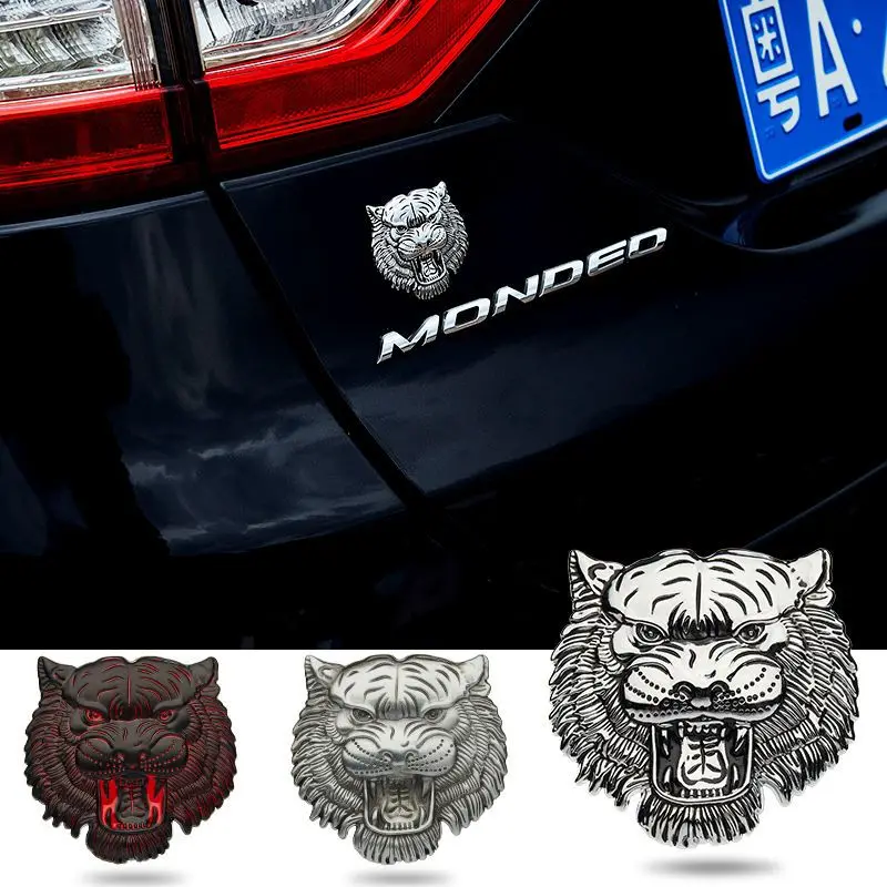 Car Decoration Sticker 3D Three-dimensional Metal Tiger Totem Car Sticker Land Rover Off-road Vehicle Male Car Window Sticker Si