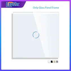 Bingoelec DIY 1/2/3/4 gang Wall Touch Switch Only Crystal Glass Panel 86mm Pearl White Black Golden Grey Glass Frame DIY-Parts