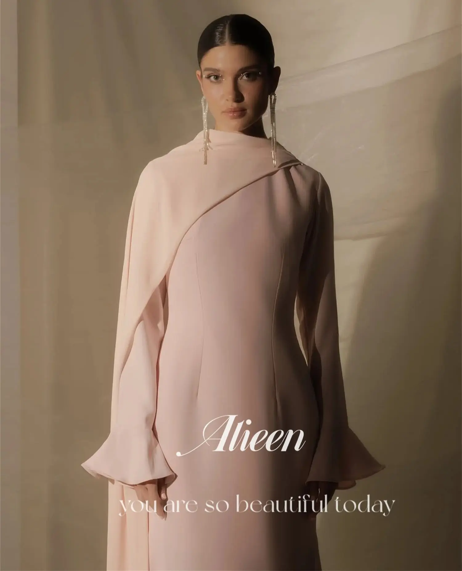 Aileen فساتين سهرة Women Evening Dresses for Special Occasions Customized Vestidos De Festa Shawl Long Prom Dresses 2025 Brown