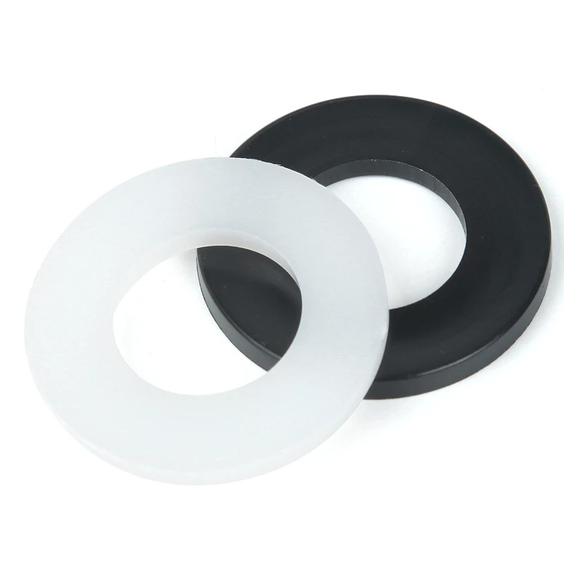 100/50pcs M2 M2.5 M3 M4 M5 M6 M8 M10 M12 White Black Plastic Nylon Flat Washer Plane Spacer Insulation Gasket Ring For Screw