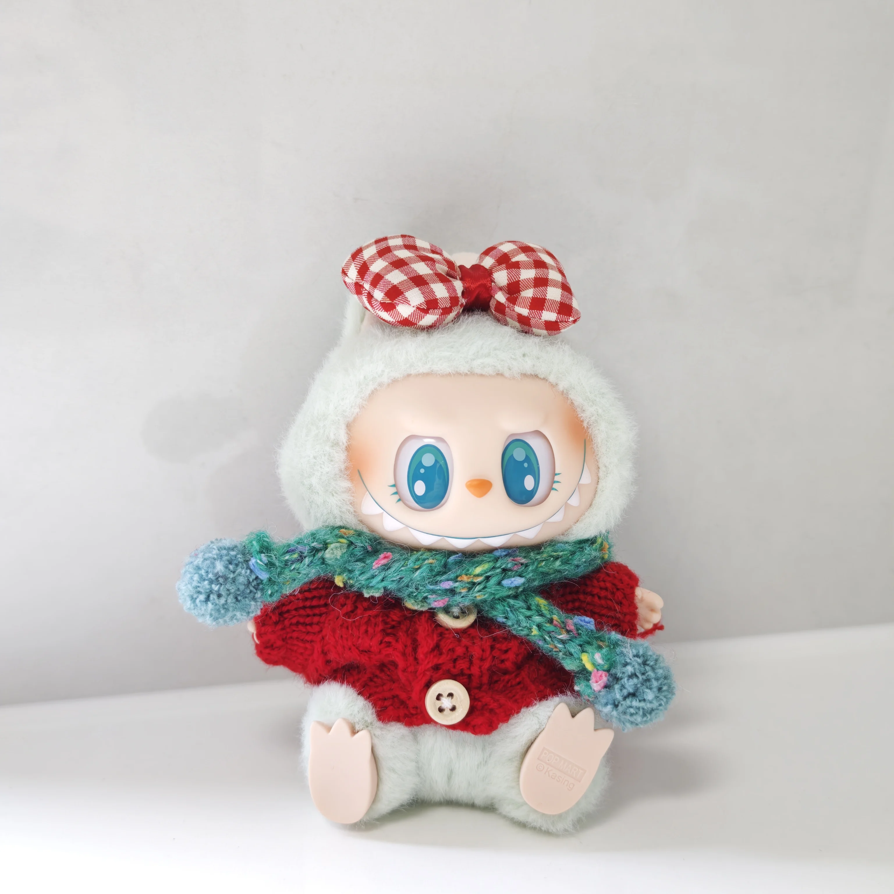 

Cute Labubu Doll Clothing Suit Red Sweater Scarf Bow DIY Accessories 15-17cm Clothes Toy Gift For Girl Kid Friend