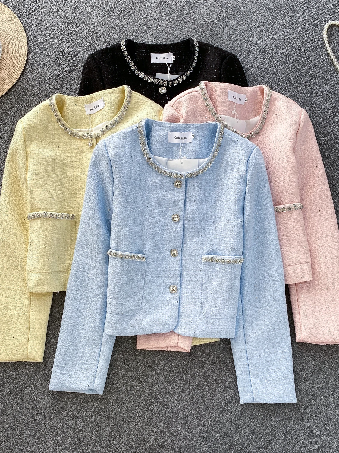 

Ort Round Ne Diamond Embellied шерстяной джерт для женщин антивозрастной утягивающий Ele Sle осенне-зимняя верхняя одежда