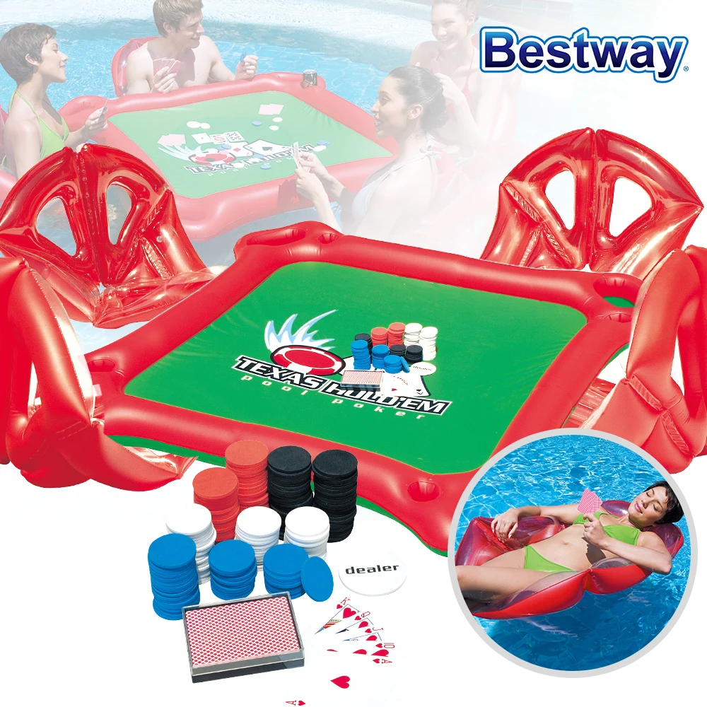 Best Way Water Texas Hold'em poker floating 135x135cm Youth adult water play tube water mat swimming pool water play supplies 43096