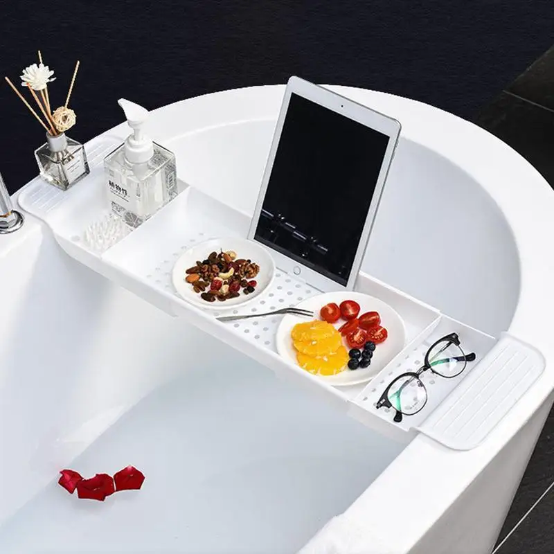 

Creative Retractable Bathtub Storage Rack Bath Tray Shelf Tub Towel Storage Shelf Kitchen Sink Drain Holder For Bathroom