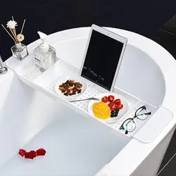 Creative Retractable Bathtub Storage Rack Bath Tray Shelf Tub Towel Storage Shelf Kitchen Sink Drain Holder For Bathroom