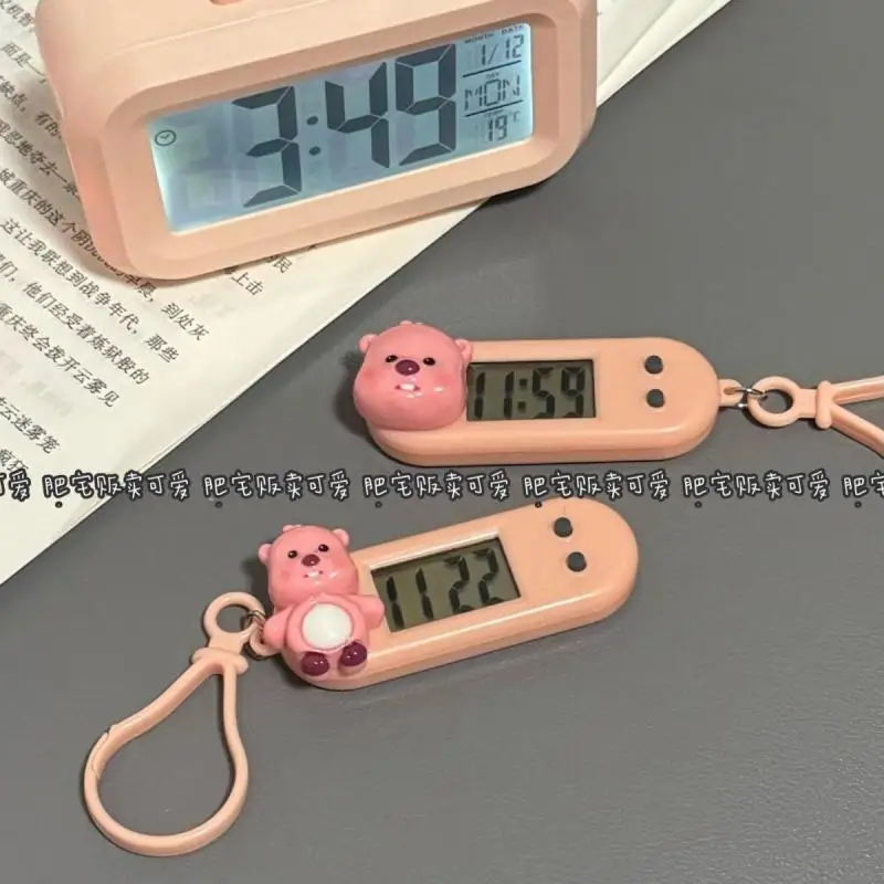 Kawaii Loopy Little Beaver Mini Wall Watch Portable Student Electronic Watch Work Study Exam Schedule Silent Ins Christmas Gift