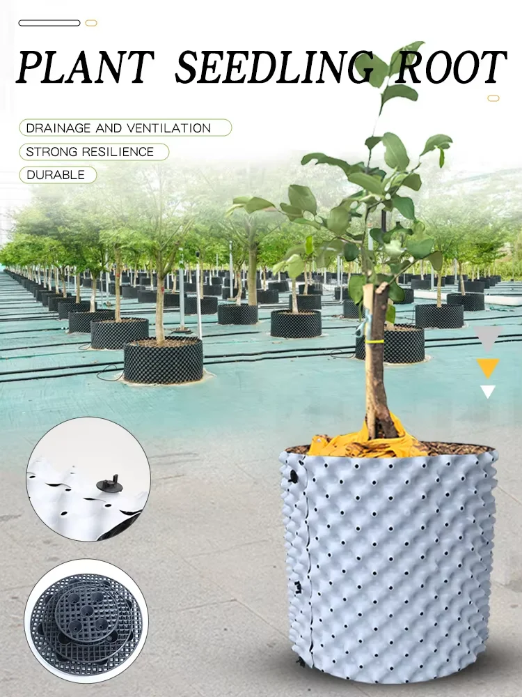 Verstärktes, vergrößertes zweifarbiges Wurzelkontrollgerät: Schnelles Wurzelgefäß (Gallon) Schwarz-Weiß – Zwei-in-Eins Gartenpflegewerkzeug – Detail 1