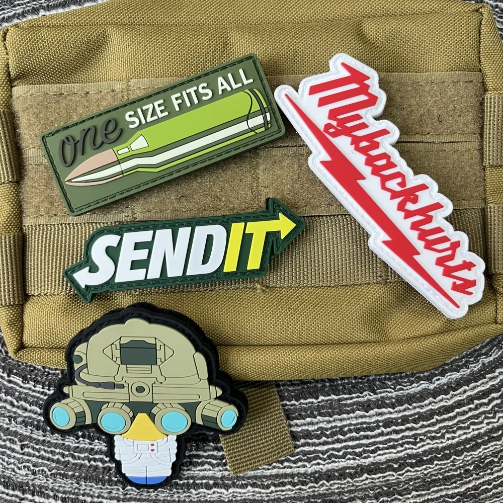 SENDIT 3D PVC Patches for Clothes Tactical Stickers Morale Badges Skull Night Vision Hook&loop Patch Backpack Appliques