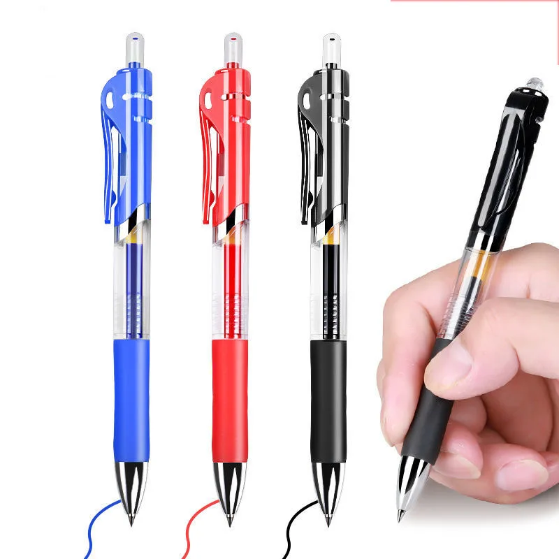 Press the neutral pen office fountain K35 black signature student 0.5mm bullet red brush question