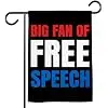 (12x18 inch) Big Fan Of Free Speech Garden Flag Double Sided, US Political Freedom Of Speech Outdoor Decoration Yard House,  llz