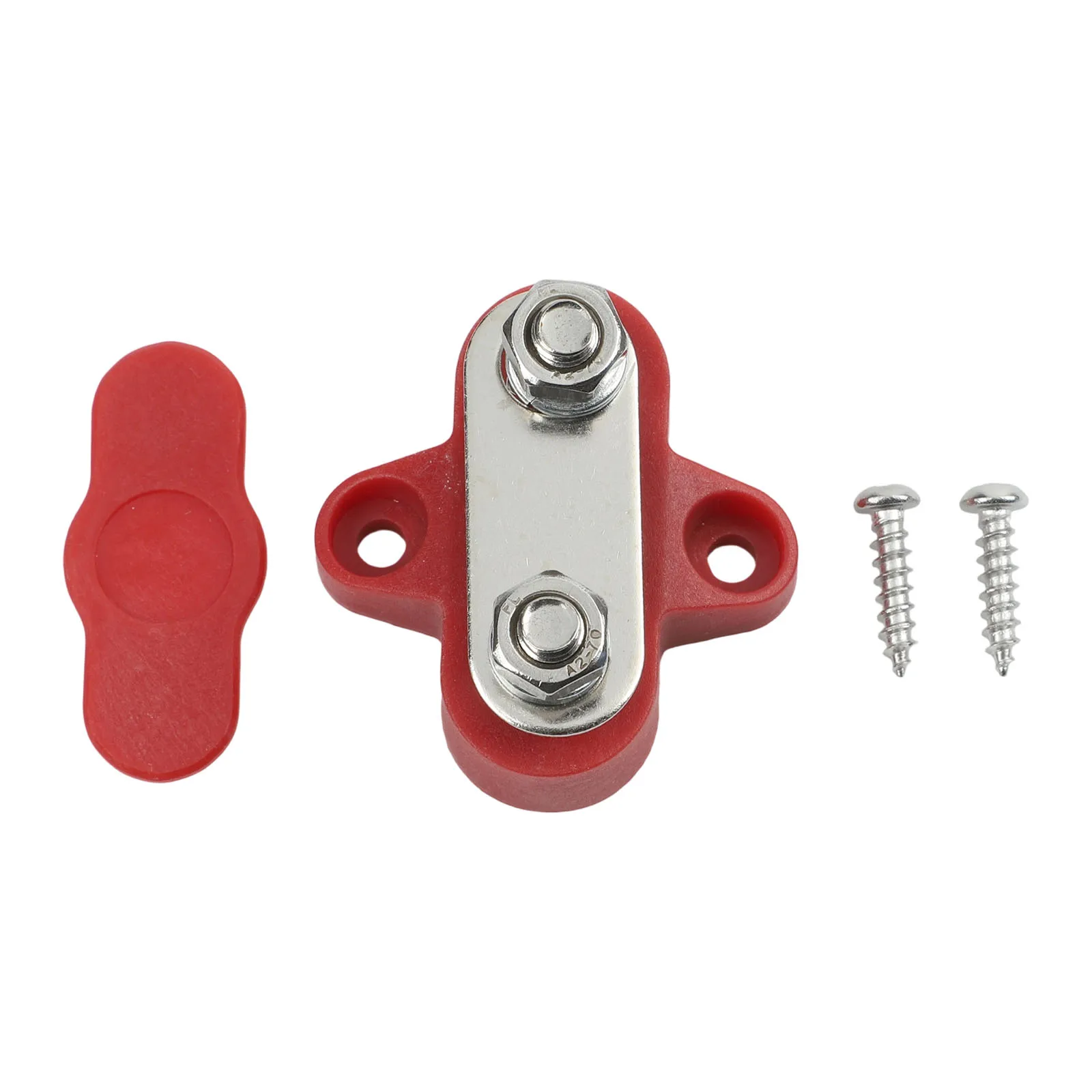 Two-Screw Busbar Terminal Block Supporting 12V 24V 36V and 48V Battery Circuits in For Cars Boats and Trailers