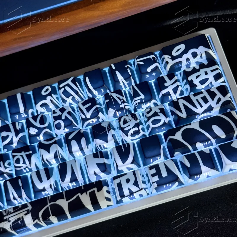74 Kes Graffiti 2.0 Keycaps Translucent Keycap Side Print Keycaps PBT Dye-Sub Cherry for Mechanical Keyboard 61 65 68 87