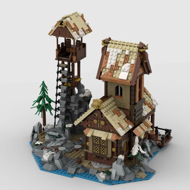 1837PCS MOC 중세 거리 풍경 주택 블록 세트 레트로 마을 모델 데스크탑 장식 DIY 장난감 어린이 및 성인용 선물