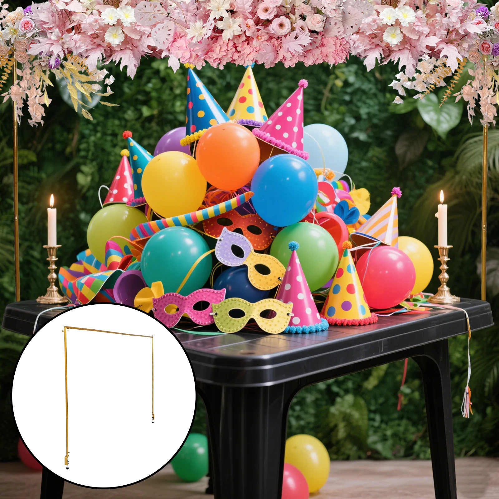 

Adjustable Table Arch Stand with Clamps Metal Desk Organizer for Storage and Decoration Desktop Organizer Decoration Arch Stand