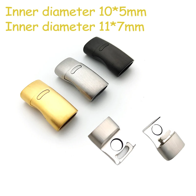 

10Pcs/Lot Stainless Steel Upper and Lower Magnetic Suction Buckle Leather Rope Bracelet Titanium Steel Clasp DIY Jewelry Making