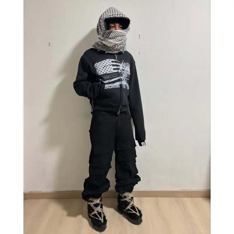 2025 Felpa con cappuccio con giunture per uomo e donna stampata alla moda di strada europea e americana autunno/inverno