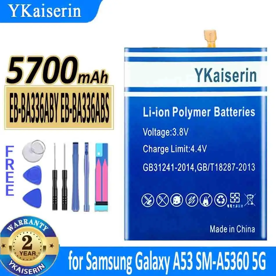 

For Samsung Galaxy A53 SM-A5360 A5360 A33 5G Reliable Replacement EB-BA336ABY EB-BA336ABS 5700Mah Mobile Phone Battery Stable
