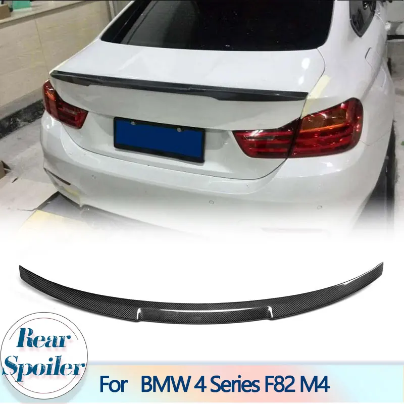 

Car Rear Trunk Spoiler Wings for BMW 4 Series F82 M4 Coupe 2 Door 2014-2017 Carbon Fiber Racing Rear Boot Lid Wing Lip Black FRP