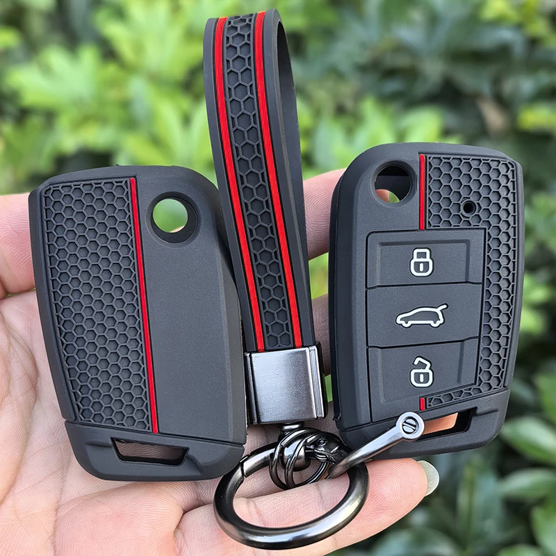 Capa para chave do VW Golf 7 GTI, Polo, T-Cross, T-Roc, Touran, Tiguan, Skoda Octavia, Rapid, Kodiaq, Fabia, Seat Ibiza, Leon, Ateca, Arona.